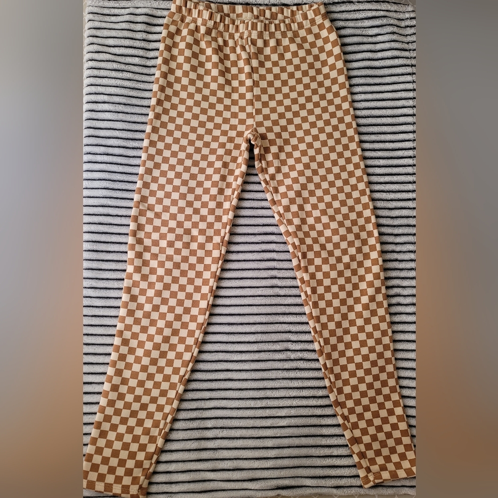 Gap Girl Checkered Sherpa-Lined Leggings Size 14-16 XXL